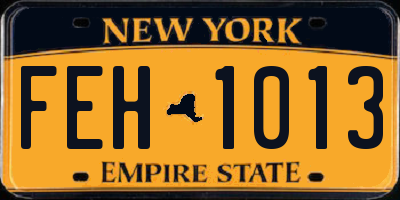 NY license plate FEH1013