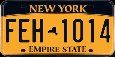 NY license plate FEH1014