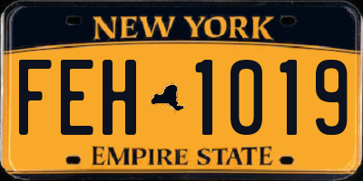 NY license plate FEH1019