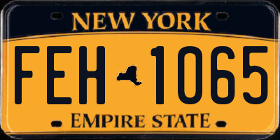 NY license plate FEH1065
