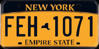 NY license plate FEH1071