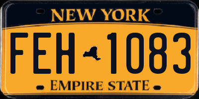 NY license plate FEH1083