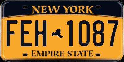 NY license plate FEH1087