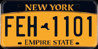 NY license plate FEH1101