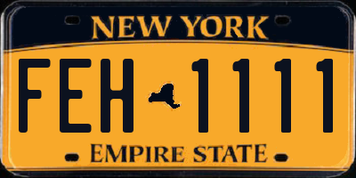 NY license plate FEH1111
