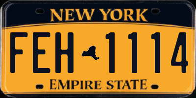 NY license plate FEH1114