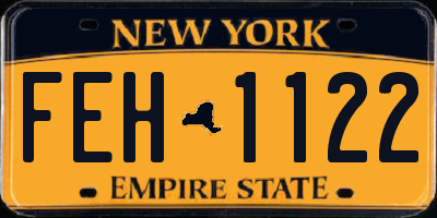 NY license plate FEH1122