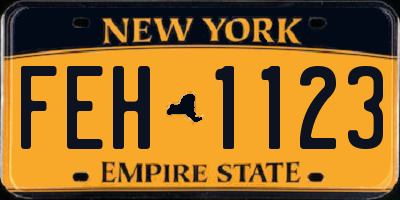 NY license plate FEH1123