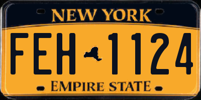 NY license plate FEH1124