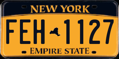NY license plate FEH1127