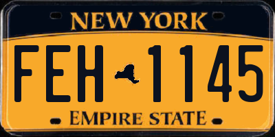 NY license plate FEH1145