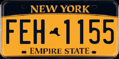 NY license plate FEH1155