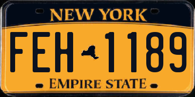 NY license plate FEH1189