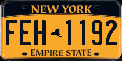 NY license plate FEH1192