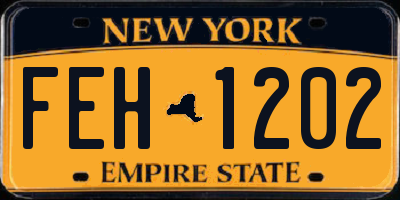 NY license plate FEH1202