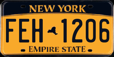 NY license plate FEH1206