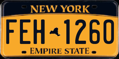 NY license plate FEH1260