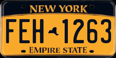 NY license plate FEH1263