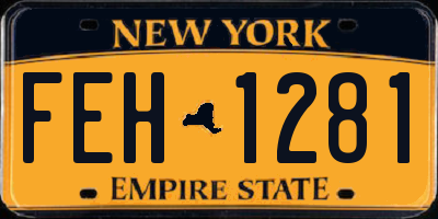 NY license plate FEH1281