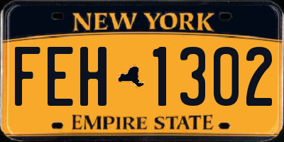 NY license plate FEH1302