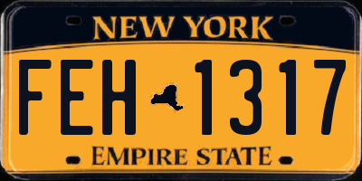 NY license plate FEH1317