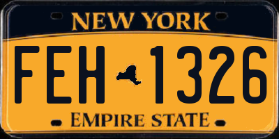 NY license plate FEH1326