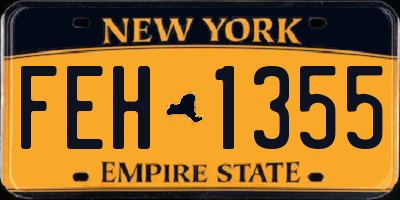 NY license plate FEH1355