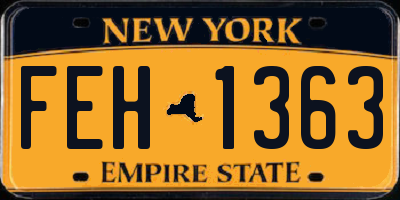 NY license plate FEH1363