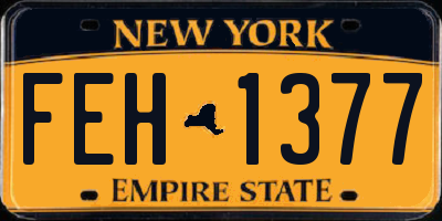 NY license plate FEH1377