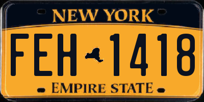 NY license plate FEH1418
