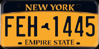 NY license plate FEH1445