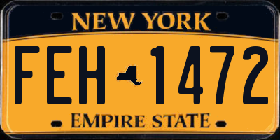 NY license plate FEH1472