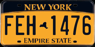 NY license plate FEH1476