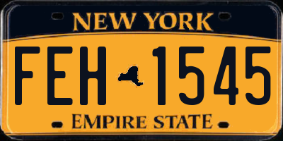 NY license plate FEH1545