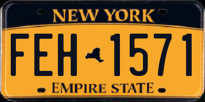 NY license plate FEH1571