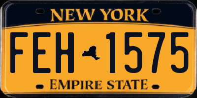 NY license plate FEH1575