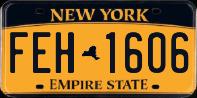 NY license plate FEH1606