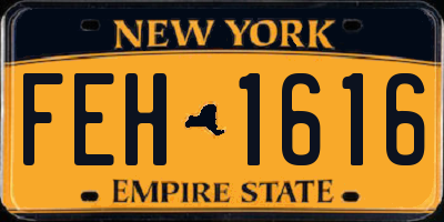 NY license plate FEH1616