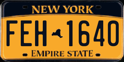 NY license plate FEH1640