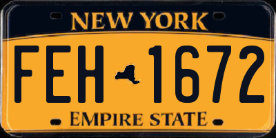 NY license plate FEH1672