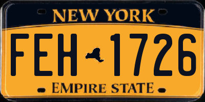 NY license plate FEH1726