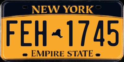 NY license plate FEH1745