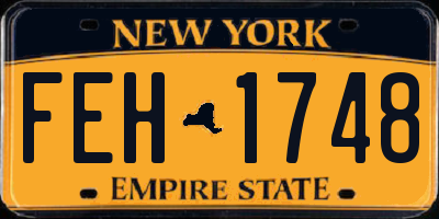 NY license plate FEH1748