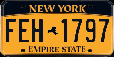NY license plate FEH1797