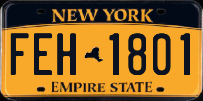 NY license plate FEH1801