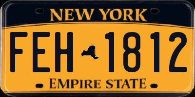 NY license plate FEH1812