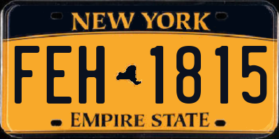 NY license plate FEH1815