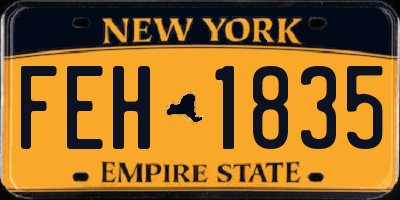 NY license plate FEH1835