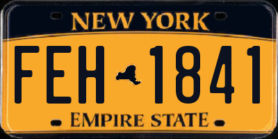 NY license plate FEH1841
