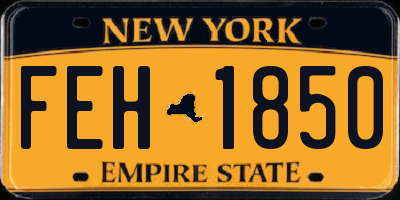 NY license plate FEH1850
